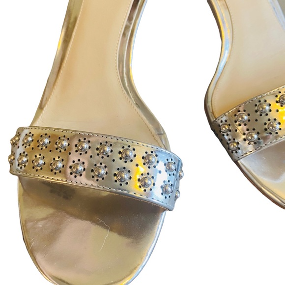 B BRIAN ATWOOD Metallic Studded Ankle Wrap Kendall Sandal - Picture 7 of 10